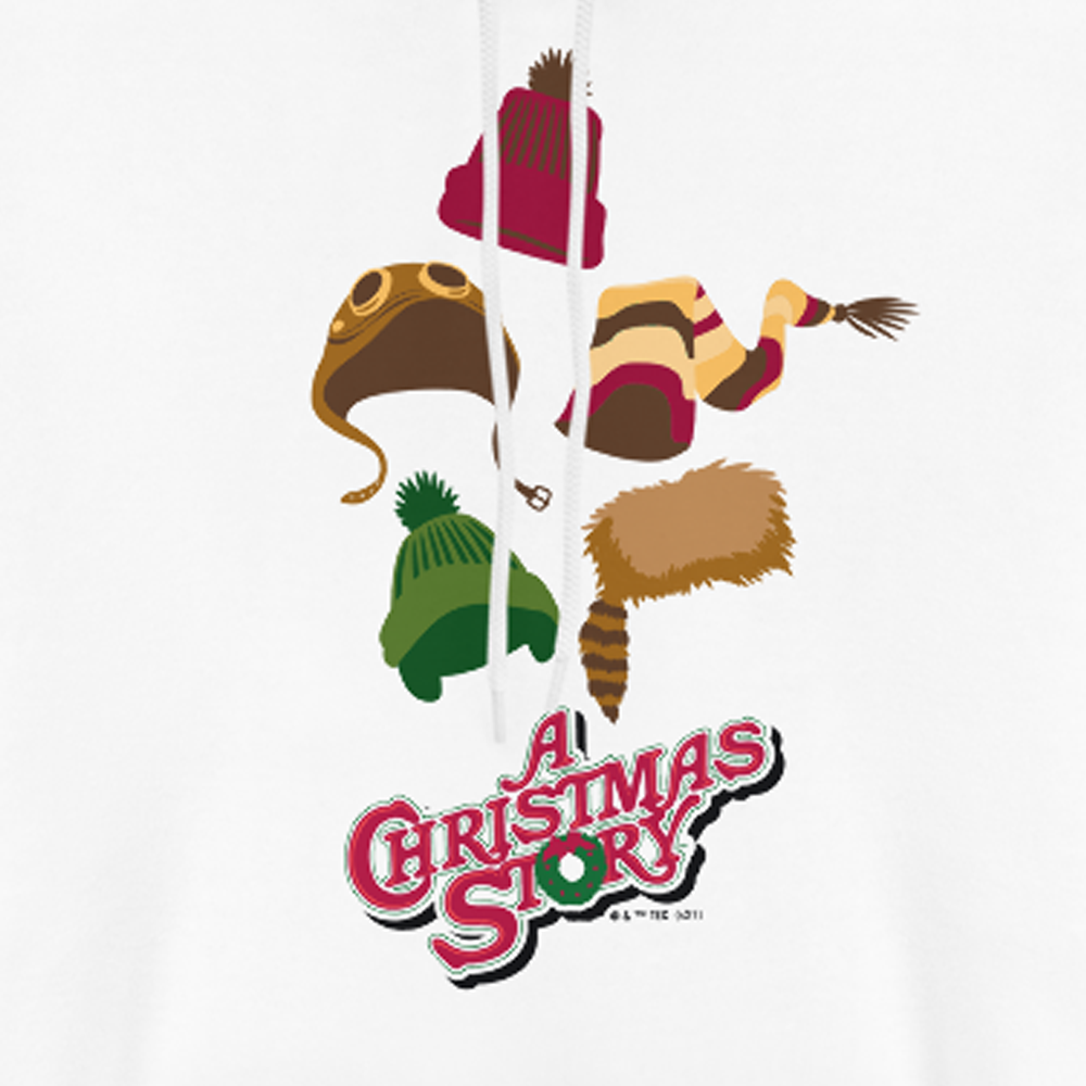 A Christmas Story Hat Logo Adult Fleece Hooded Sweatshirt